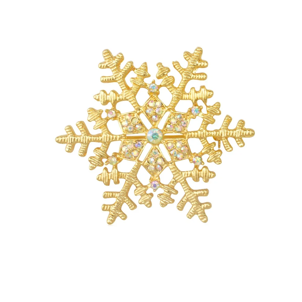 Женские броши Снежинка в стиле ретро стразы хрустальные белоснежная