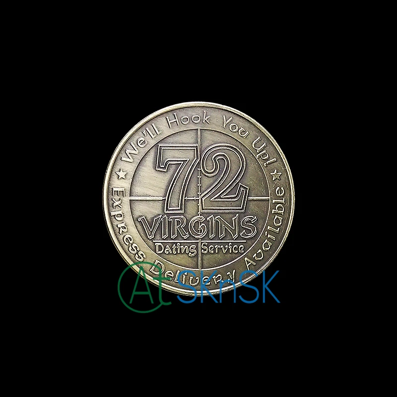 

100pcs Cheap Wholesale U.S. Marine Corps / 72 Virgins - USMC Bronze Commemorative Coin Collection Gift,decoration accessories