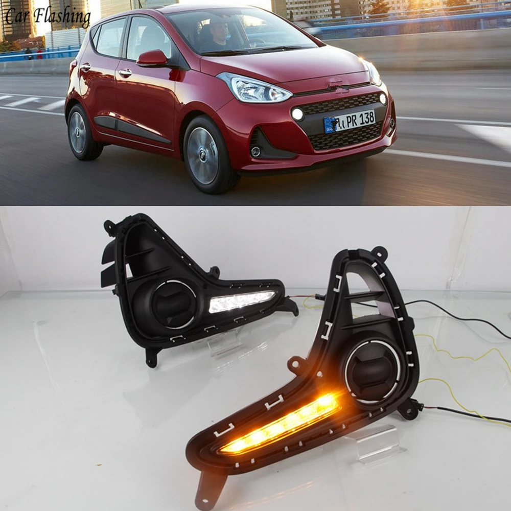 Автомобильная проблесковая 1 комплект для Hyundai Grand I10 2017 2018 2019 DRL Дневной