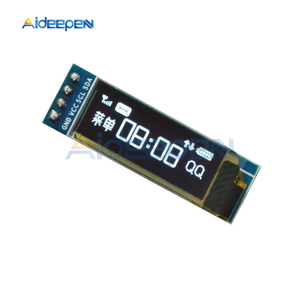 0 91 дюймов 128x32 IIC I2C белый OLED ЖК-дисплей DIY модуль SSD1306 Драйвер IC DC 3 V 5V для Arduino PIC |