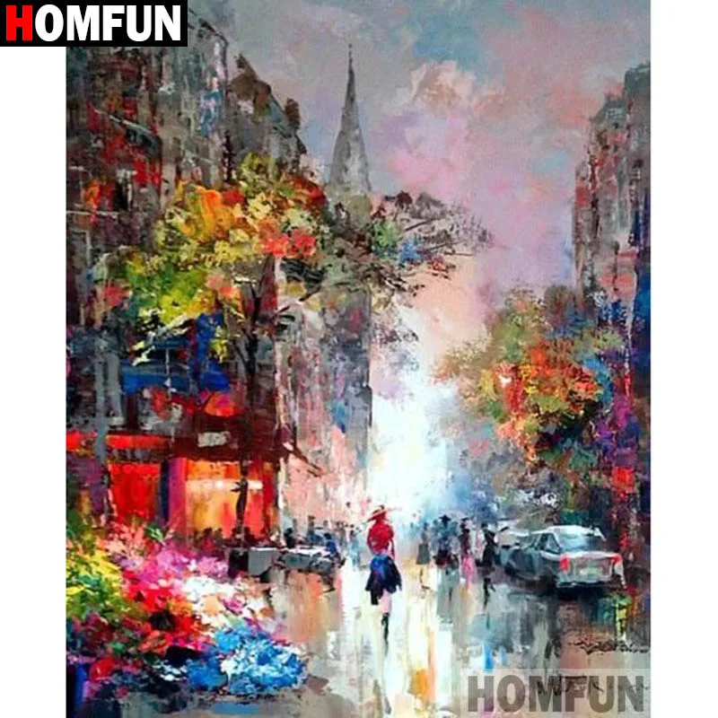 

HOMFUN Full Square/Round Drill 5D DIY Diamond Painting "Oil painting landscape" Embroidery Cross Stitch 3D Home Decor A17672