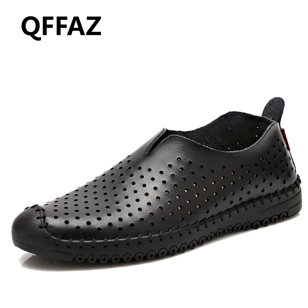 QFFAZ/Мужская обувь Новинка 2018 года модные мужские лоферы из натуральной кожи