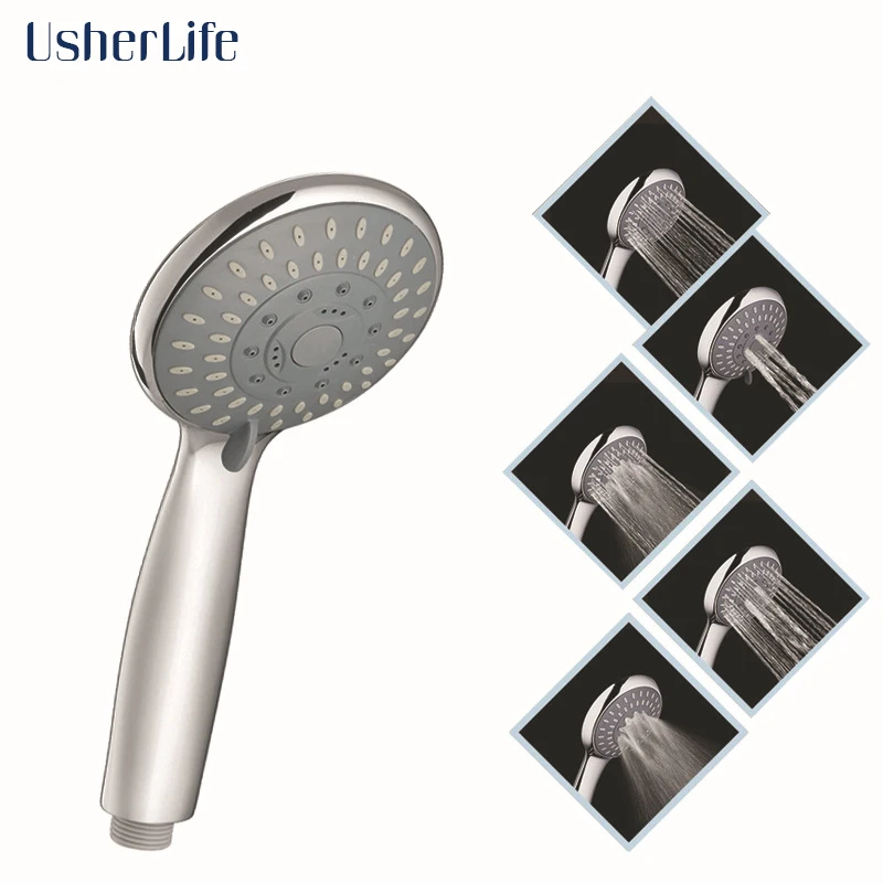 Chrome ABS Bathroom Shower Head Rainfall Massage Handheld Water Saving SPA 5 Function Usherlife |