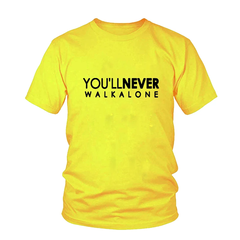 Yellow-black Футболка с надписью «You'll Never Walk Alone», Ливерпуль для фанатов, всех чемпионов,, модная мужская брендовая одежда, мужская уличная футболка с круглым вырезом - Цвет: Yellow-black