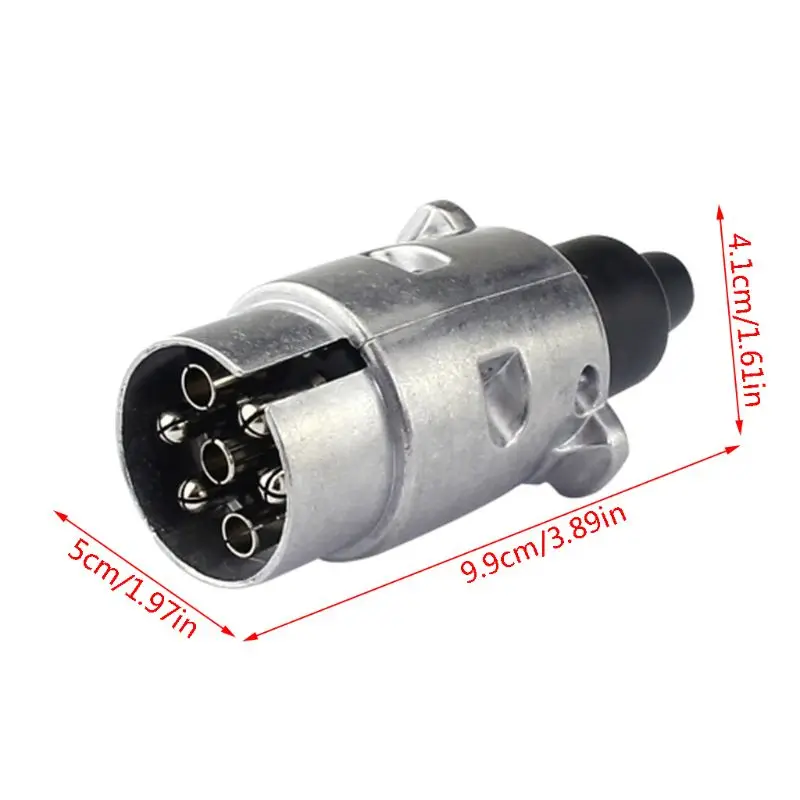 

2019 New Durable 7 Pin Aluminium Alloy Plug Trailer Truck Towing Electrics 12V Connector EU Plug