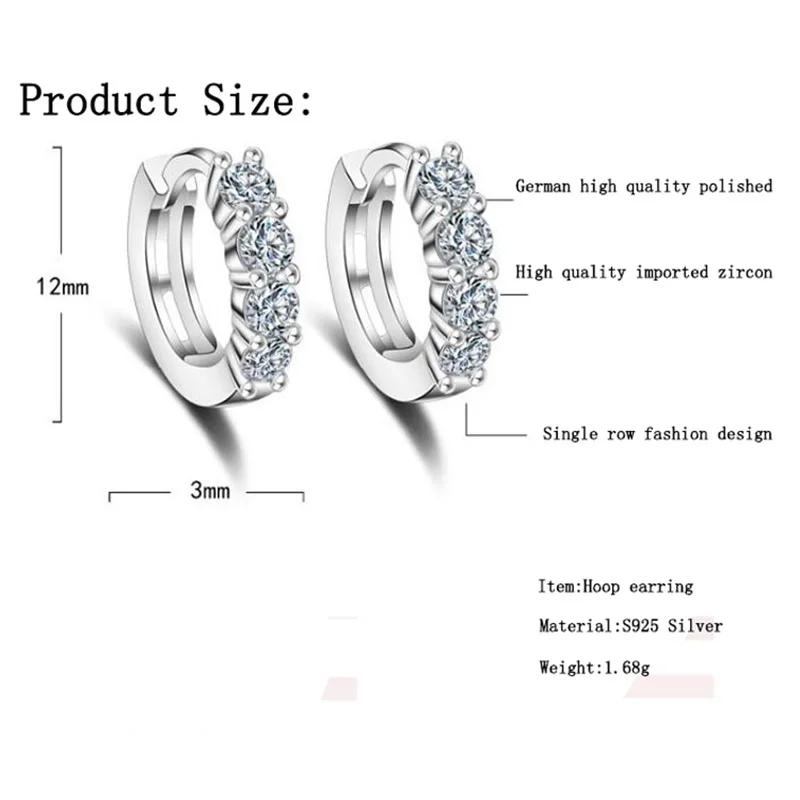 Маленькие Роскошные серьги кольца JYouHF с покрытием из белого золота для женщин