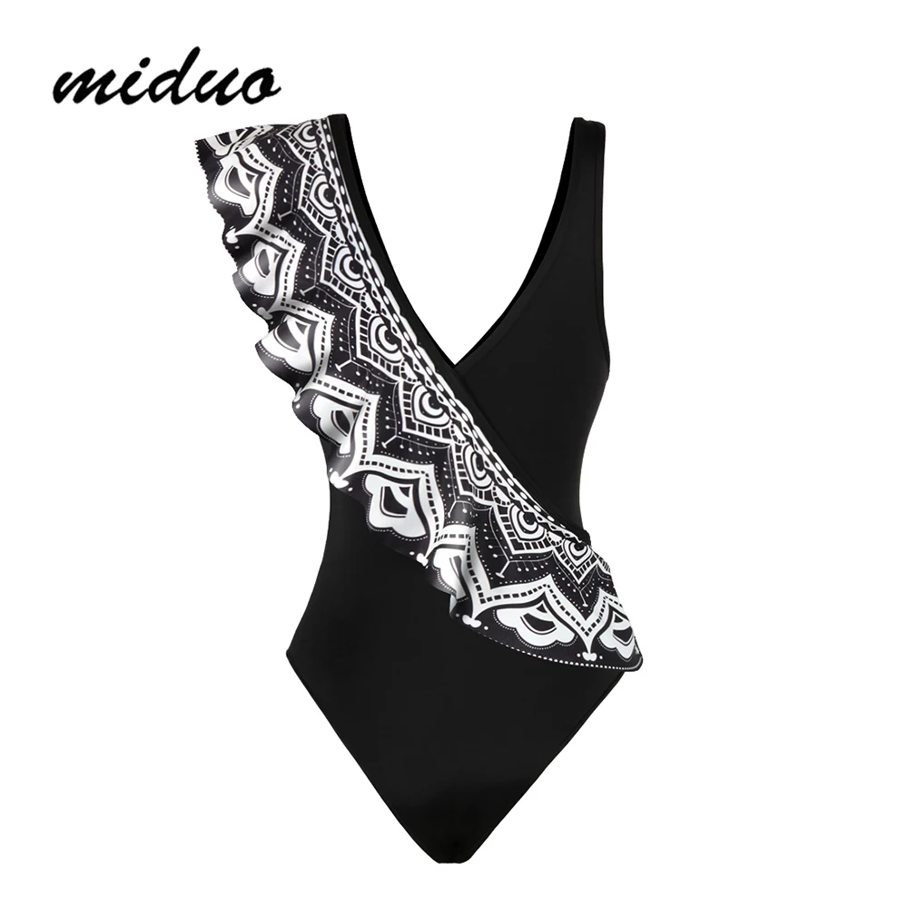 MIDUO 2018 пикантные Fril Плавание костюм кружева плеча Для женщин одежда боди Летний
