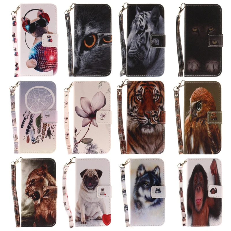 

Leather Wallet For Coque Samsung Galaxy A6 Plus 2018 Case Dog Flip Cover For Samsung A6 Plus 2018 Phone Cases Capinha Etui