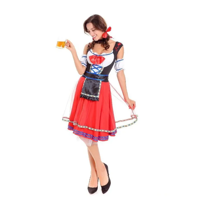 New Arrival Masquerade Women Bavarian Girl Oktoberfest Beer Maiden Cosplay Costume Fantasy Halloween Dress | Тематическая одежда и