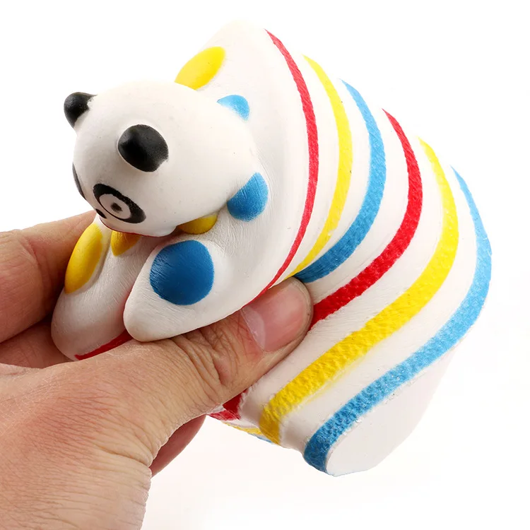 Кольцо Мягкой медленный отскок Squishy имитация Еда мультфильм Радуга Panda сэндвич