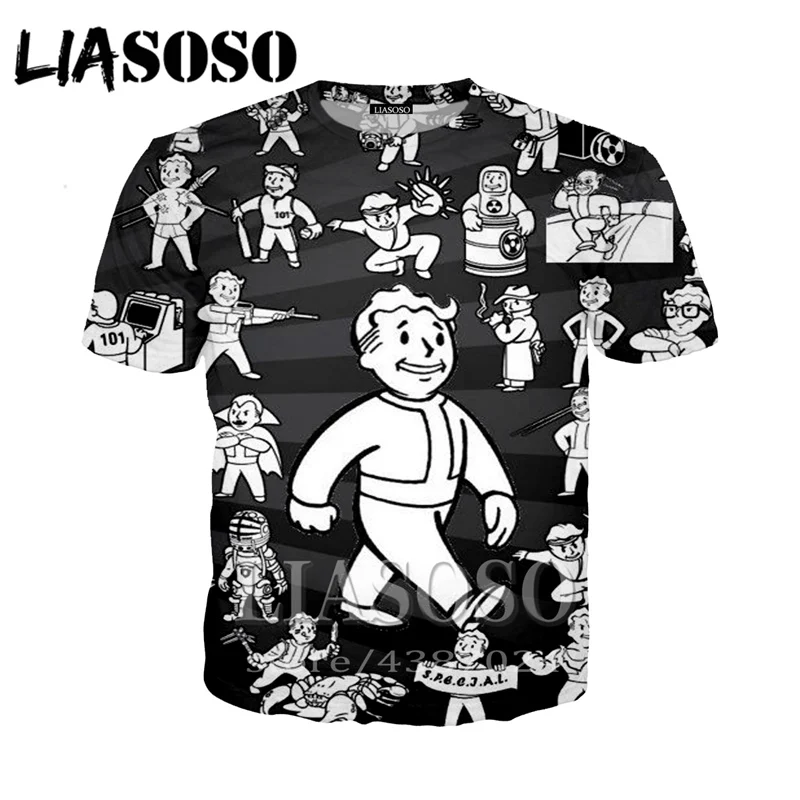 Футболка liaseo с 3d принтом игры Fallout 4 для мужчин и женщин Повседневная рубашка