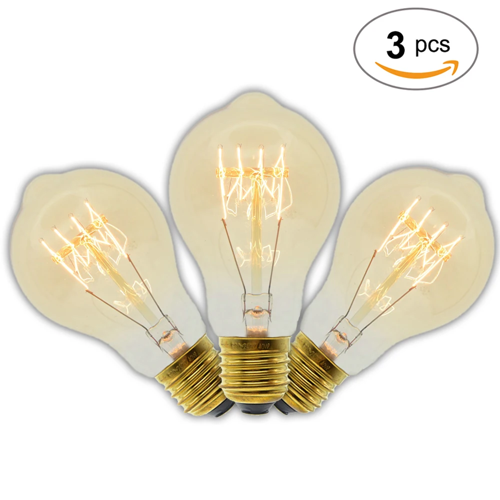 3 шт./лот ручной работы Edison лампы накаливания углерода ясно Стекло Эдисоном Ретро