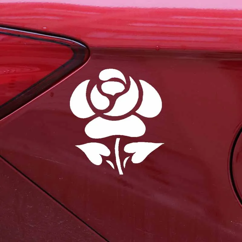 

YJZT 13.8CM*15.4CM Car Sticker Vinyl Decal Flower Creative Design Black/Silver C23-0643