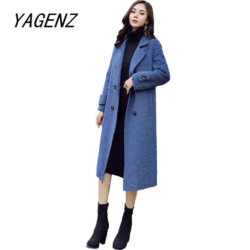 

Korean Winter Women Wool Long jacket Fashion Slim Elegant Ladies Warm Overcoat Solid color Female High grade Popular Woolen Coat