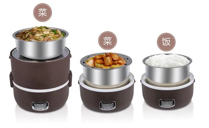 3 слоя нержавеющей стали Bento Электрический для подогрева еды roce коробка контейнер для завтраков Lunchbox 2L