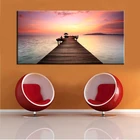 70x140 см-Современный Морской пейзаж, живопись, печать на холсте, настенный художественный постер, деревянный мост, пейзаж для гостиной, украшения дома