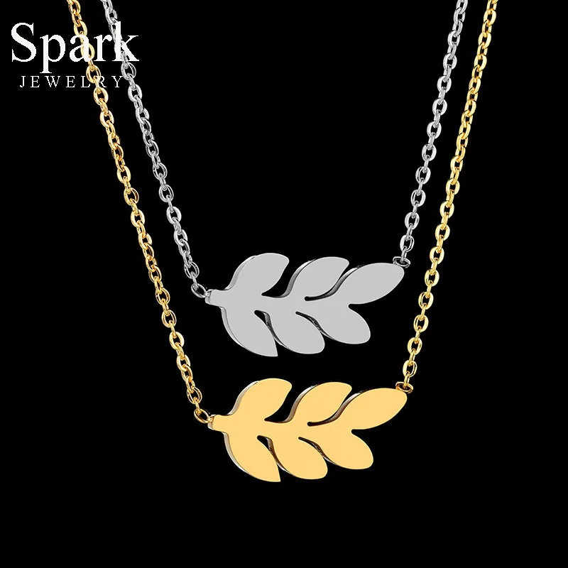 Spark Милые ожерелья с кулоном в виде листьев ивы простое ожерелье из нержавеющей