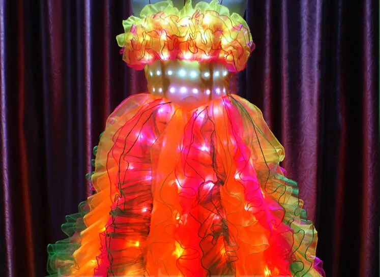 

LED Costume /LED Clothing/Light suits/ Full color LED dress LED skirt TC-06