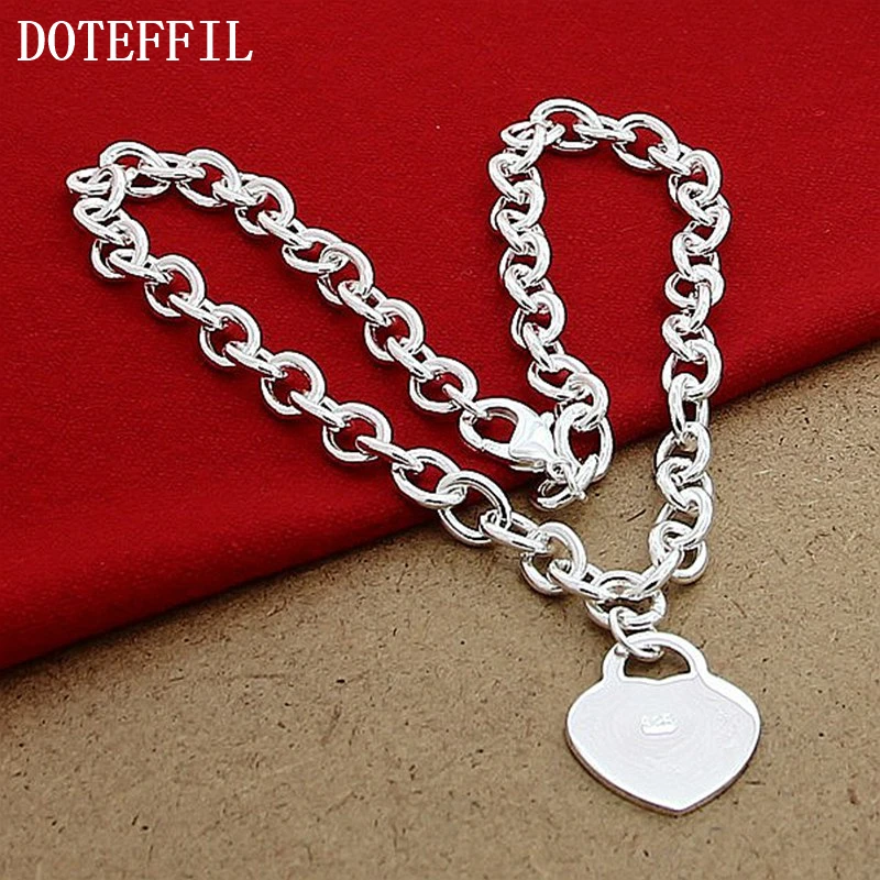 925 штампованные Серебряный Цепочки и ожерелья изделия женщина карты с сердцем