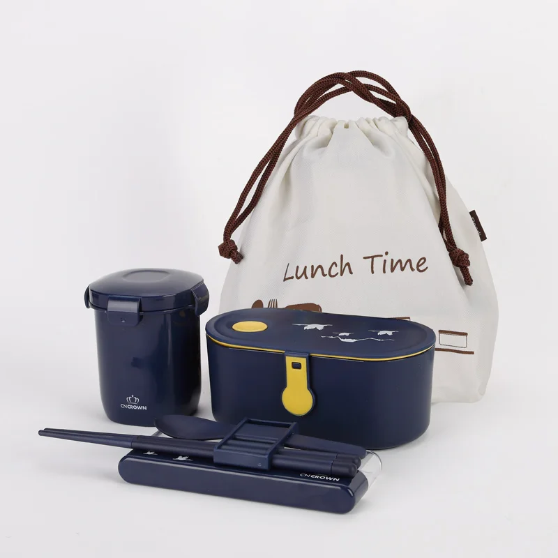 Blue four-piece Set ONEUP японский стиль Ланч-бокс экологичный Bento box Герметичный пищевой контейнер Microwavable термо-контейнер для еды - Цвет: Blue four-piece Set