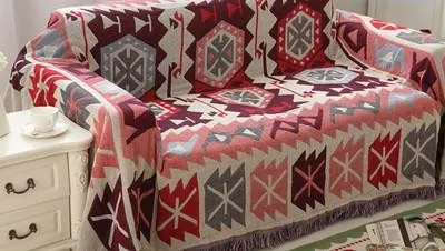 Хлопковый вязаный чехол для дивана, дивана, полотенца, нитка, чехол для дивана/кровати, плед, одеяло, Декор, многофункциональный коврик, ковер, гобелен - Цвет: As photos