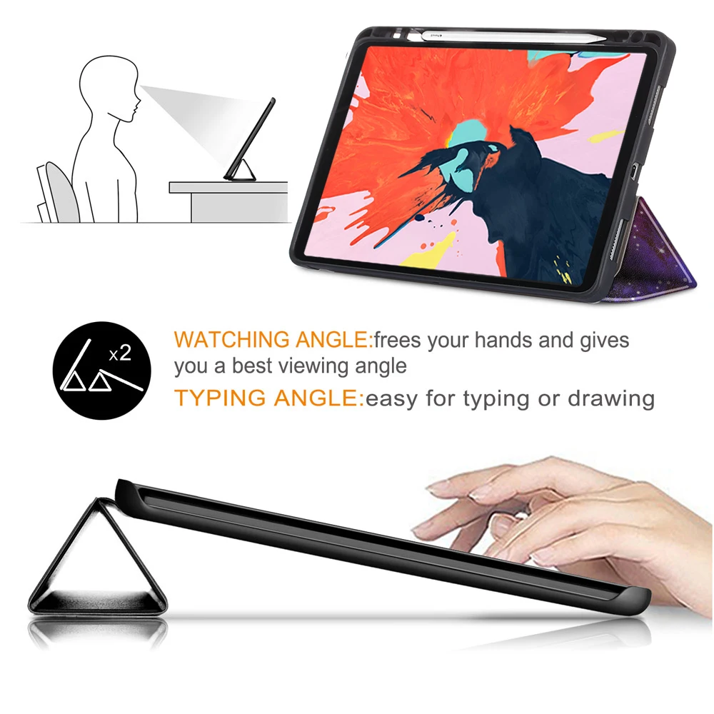 Тонкий чехол для iPad Pro 11 Tablet Магнитный PU кожаный складной подставка Case 2018