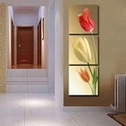Картины на холсте HD, домашний декор, 3 шт., цветные элегантные тюльпаны, картины на стену для гостиной, цветы, постер, рамка