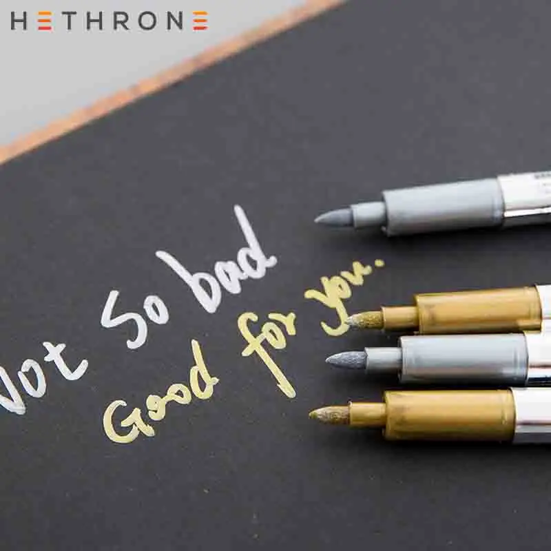 Hethrone 4 шт. золотые Маркеры Ручка для рисования Перманентная металлическая краска