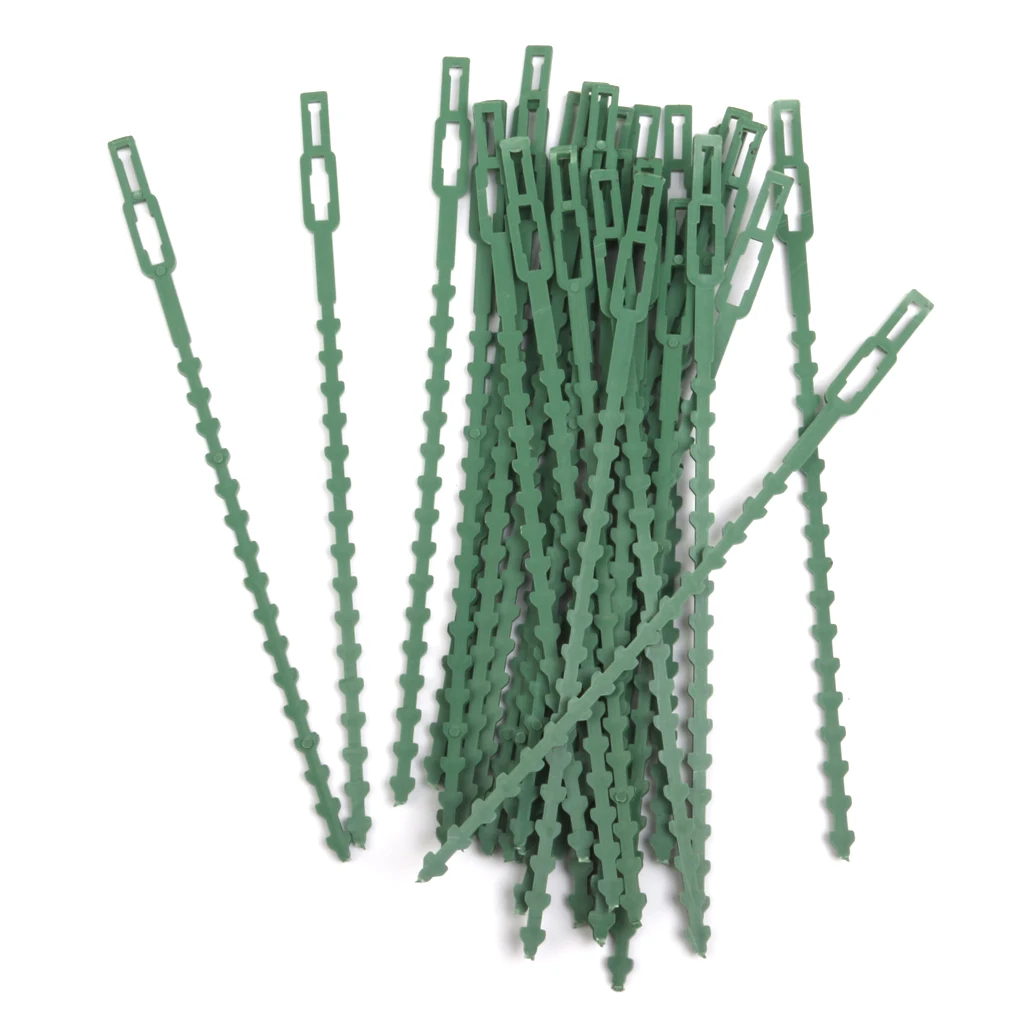 

30pcs 16.5cm Plastic Cable Ties Gardening Clips Plant Ties Green Garden Supplies