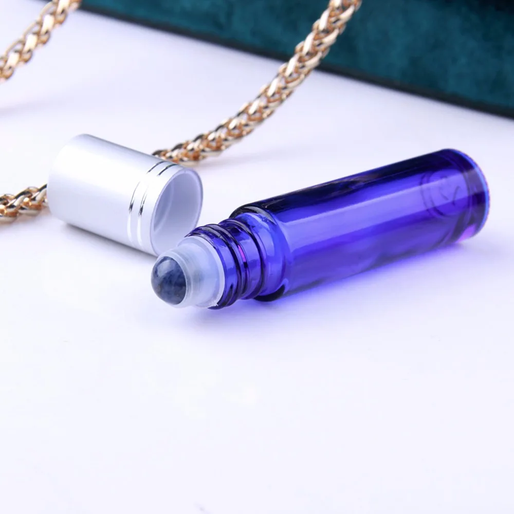 10 шт цветные стеклянные бутылочки для эфирного масла мл Sodalite Stone Roll On
