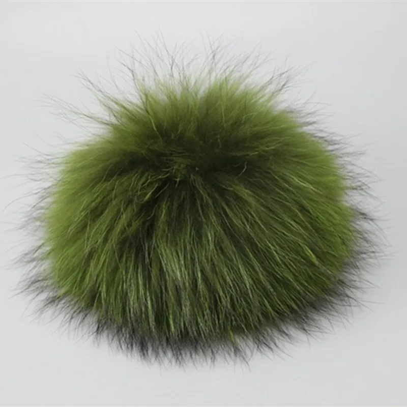 Помпоны из натурального меха енота роскошные меховые шарики для вязаной шапки