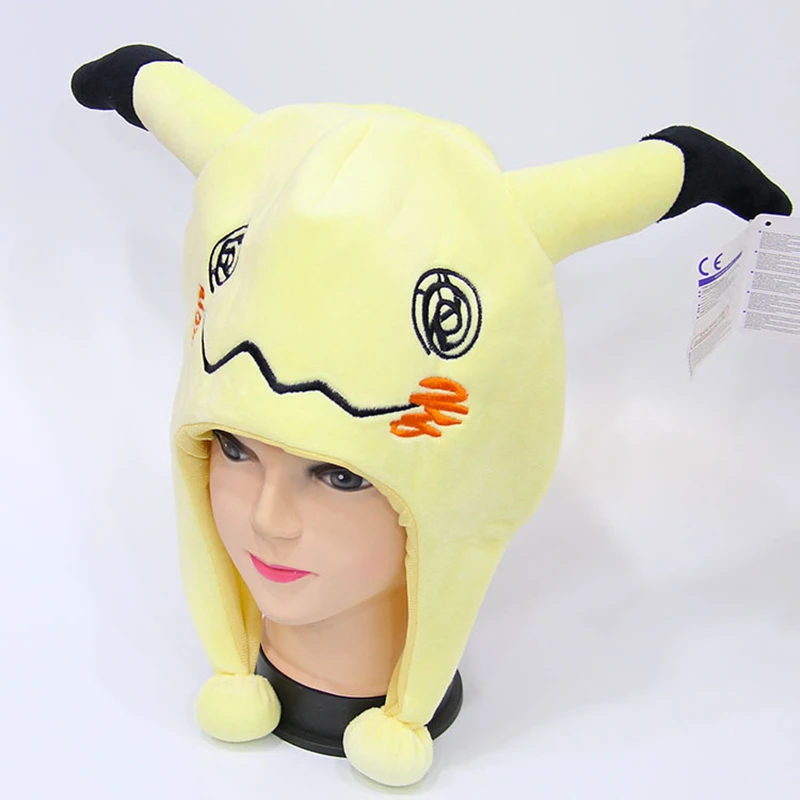 Японское аниме Adlut Дети покемон Mimikyu плюшевая шляпа для косплея мультфильм теплая шапка мультфильм тренер Покемон го Милый Пикачу плюш H