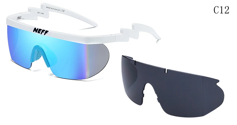 C12 2 линзы Gafas Feminino новые модные брендовые солнцезащитные очки Neff Винтажные Солнцезащитные очки с покрытием очки для вождения для мужчин/женщин Oculos De Sol - Цвет линз: C12