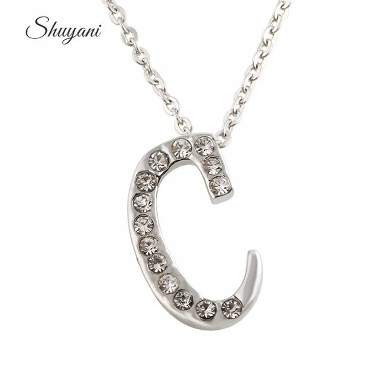 Лидер продаж ожерелье с кристаллами и алфавитом подвеской женский костюм