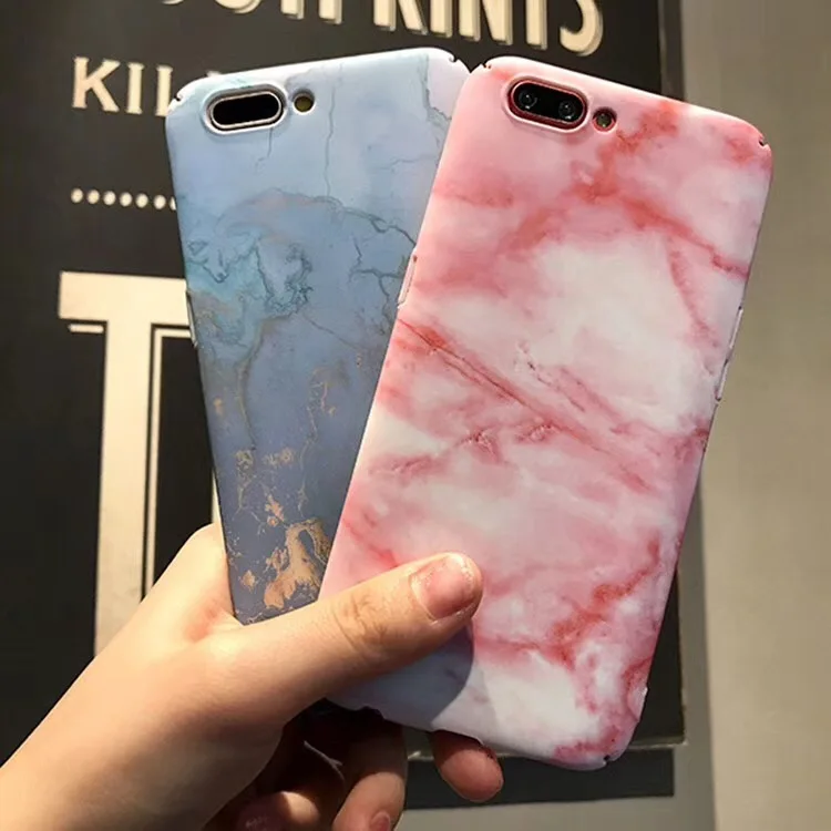 Fashion Design Pink Blue White Marble Patterned Hard Plastic Phone Case for IPhone 6 6s Plus 7 8 X Bag |
