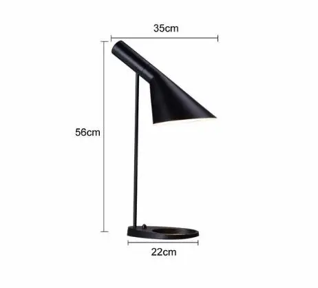 Реплика Луи Современная AJ настольная лампа Arne Jacobsen настольные лампы для спальни кабинет стенд светильник домашний Лофт Декор Светильник E27 - Цвет корпуса: Черный