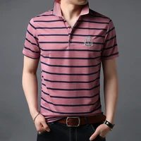 2021 new fashion brands summer shirts polo mens british style slim fit with short sleeve striped poloshirt casual men clothes