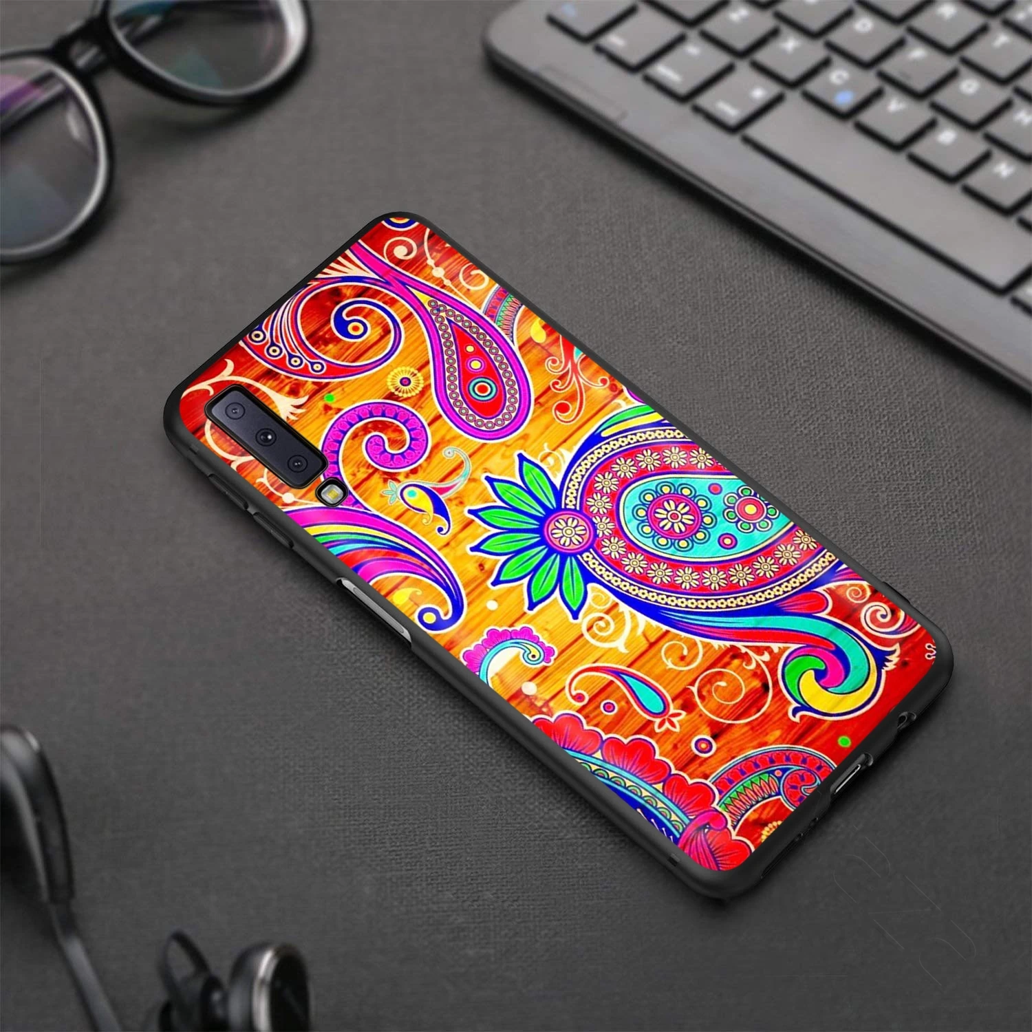 Радужный чехол Пейсли для Samsung Galaxy J6 A9 A8 A7 A70 A6 A5 A50 A40 A30 A3 A10 A51 A71 A81 A91 2018|Бамперы| |