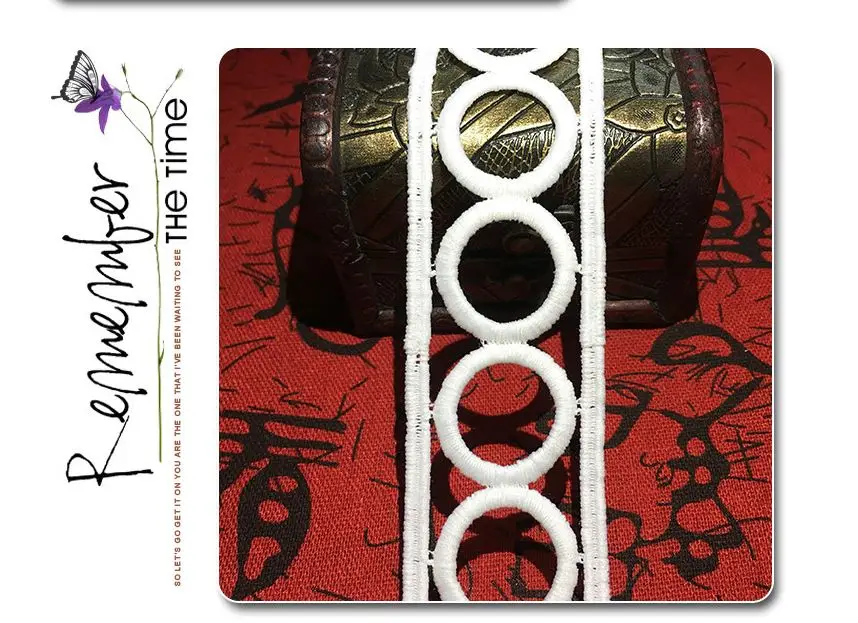 4 м/лот черного и белого цвета высокого качества круг Кружева Водорастворимая