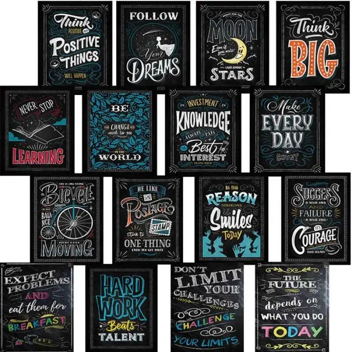 Newly Motivational Classroom Wall Posters Inspirational Quotes for Students Teacher Classroom Decorations TE889