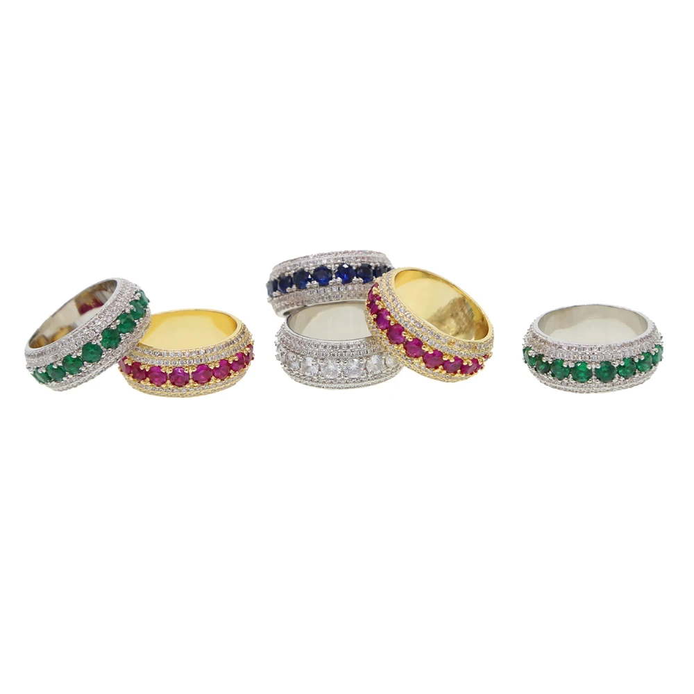 Серебряный Цвет Spinner белого голубого зеленого и других CZ Кольцо Шарм кольцо с