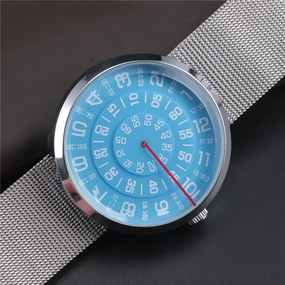 Часы женские кварцевые с вращающимся индикатором модные наручные без ручного