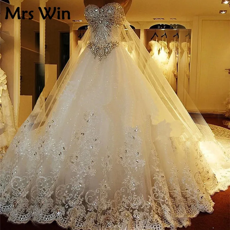 2017 Милая блестящая подвеска с кристаллами свадебное платье принцессы
