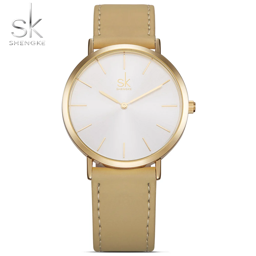 

Shengke Top Brand Fashion Minimalist Women Wrist Watch Luxury SK Women's Watches Leather Strap Ladies Watches Clock Reloj Mujer