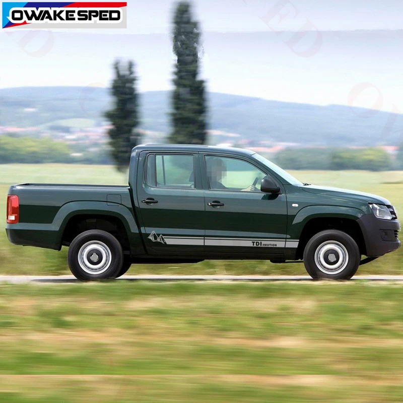 4 Движения полосы горный автомобиль стикер s pick Up декор для грузовиков наклейка боковая юбка Виниловая наклейка для Volkswagen AMAROK авто аксессуары
