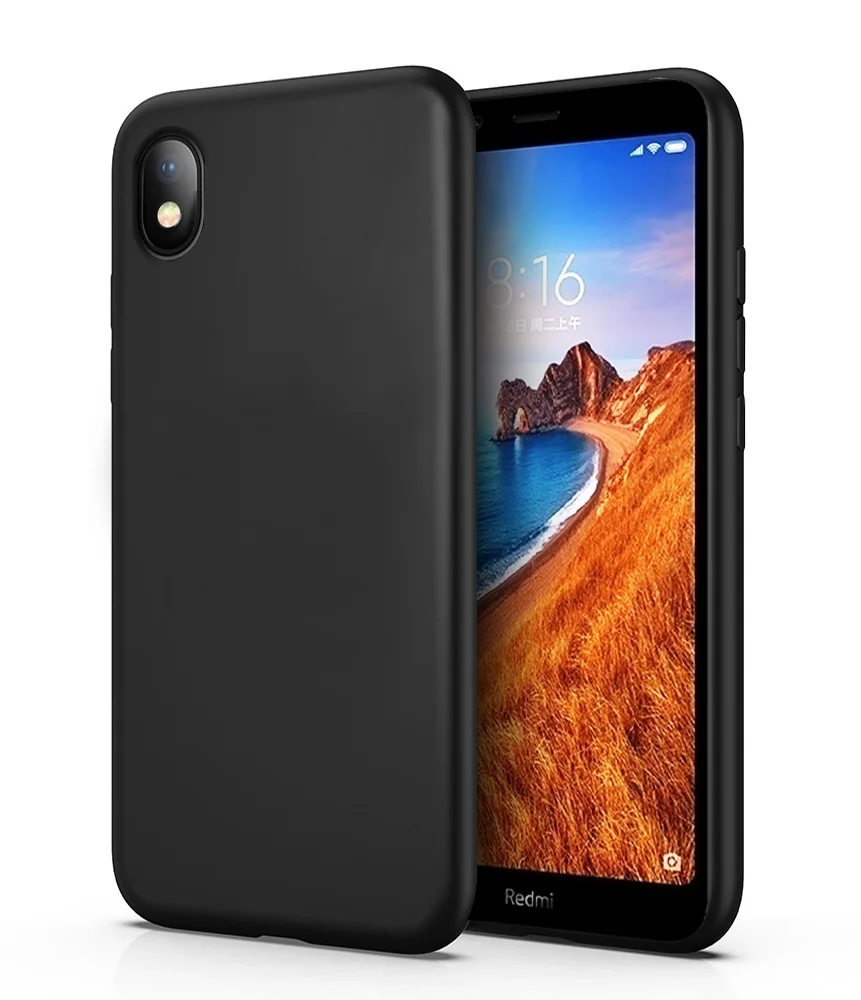 Black Xiaomi Redmi 7A чехол противоударный защитный резиновый силиконовый чехол для телефона для Xiaomi Redmi 7A задняя крышка для Xiaomi Redmi 7A Fundas - Цвет: Black