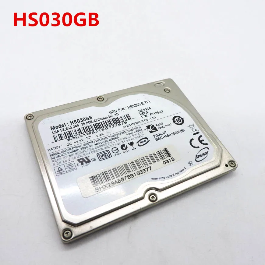 100% новый 2 5-дюймовый жесткий диск ZIF/CE 30G HDD HS030GB для d430 D420 1 8 P 2510P замена HS06THB HS04THB |