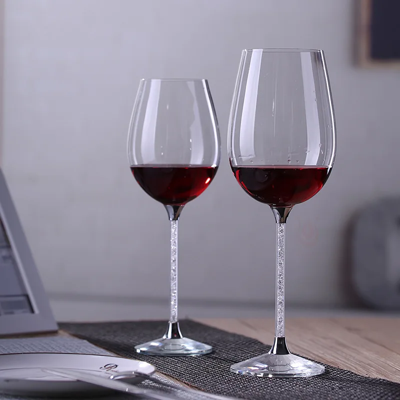 European creative crystal base rhinestone goblet Swarovski elements Elegant cup red wine glass  Дом и