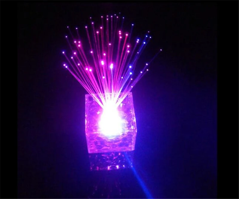 1 шт. 16 см волоконно оптическая Рождественская елка светодиодный кубик воды