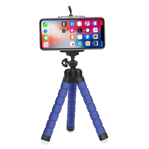 Гибкий штатив с осьминогом для GoPro 8 7 5 Black Xiaomi Yi 4K Sjcam Dslr с зажимом для телефона, подставка для планшета, крепление для мобильного телефона - Цвет: Blue